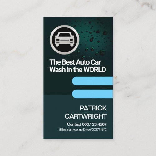 Green Water Drops Blue Tabs Automotive Car Wash Business Card
