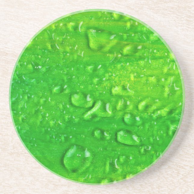 Green Water Drops Coaster (Front)