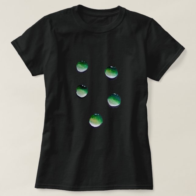 Green water drops water art T-Shirt (Design Front)