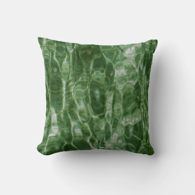Green Water Throw Pillow (Front)