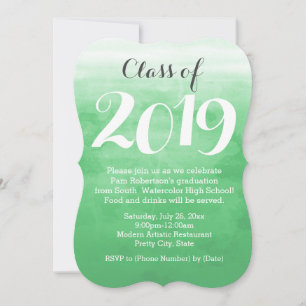 Green Watercolor 2026 Graduation Party Invitation