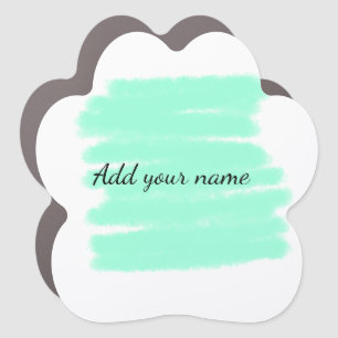 Green watercolor add name text message here throw car magnet