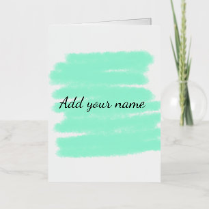 Green watercolor add name text message here throw foil holiday card