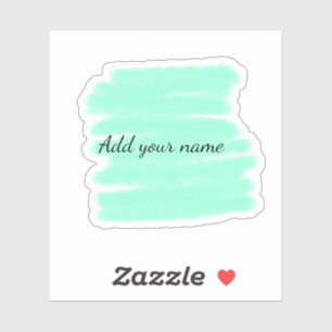 Green watercolor add name text message here throw sticker