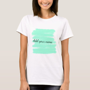 Green watercolor add name text message here throw  T-Shirt