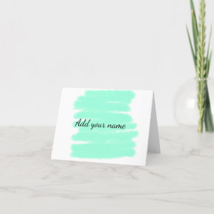 Green watercolor add name text message here throw thank you card