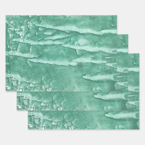 Green watercolor art wrapping paper sheets