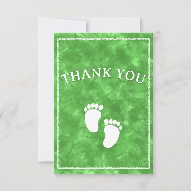 Green Watercolor Baby Shower Rectangle Template  (Front)