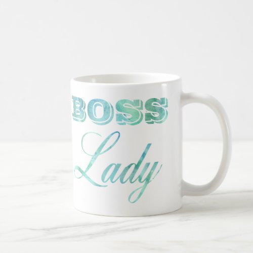 Green Watercolor Boss Lady Womens Feminism Coffee Mug