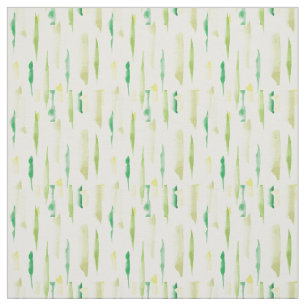 Green Watercolor Brush strokes Pattern Fabric