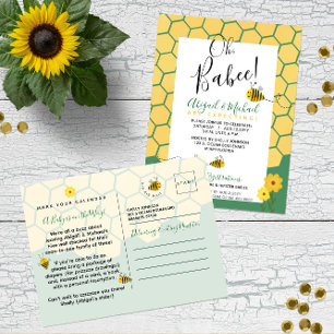 Green Watercolor Bumble Bee  🐝 Budget Baby Shower Postcard