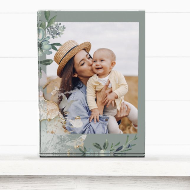 Green Watercolor Butterfly Mom Photo (Creator Uploaded)