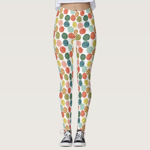 Green Watercolor Christmas Ornaments Pattern Leggings