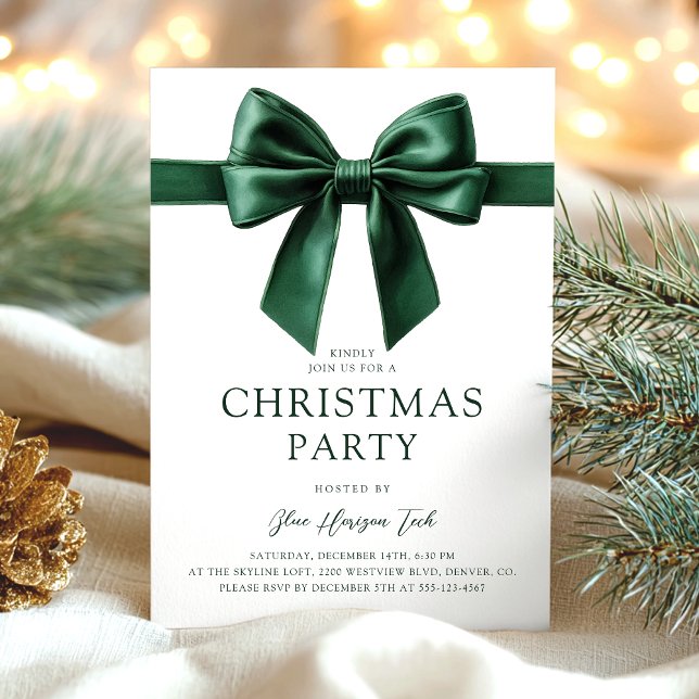 Green Watercolor Christmas Party Invitation (Creator Uploaded)