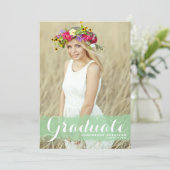 Green Watercolor Class of 202 Photo Graduation Announcement (Standing Front)