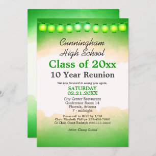 Green Watercolor Class Reunion Template