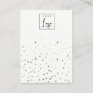 Green Watercolor Confetti 2 Logo Earring Display Business Card