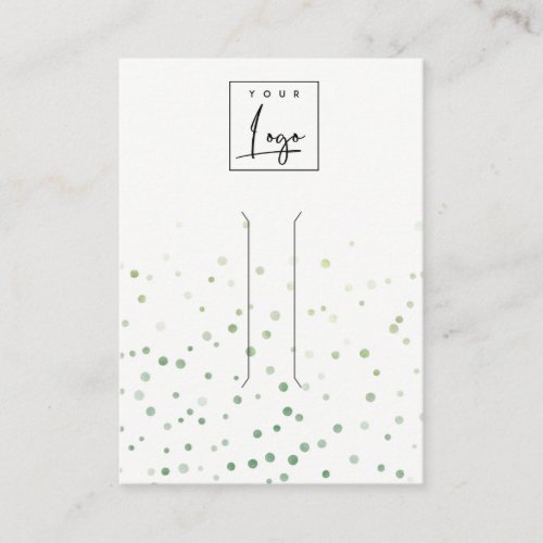 Green Watercolor Confetti Bow Hair Clip Display Business Card