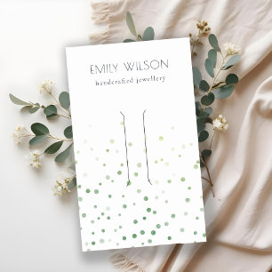 Green Watercolor Confetti Bow Hair Clip Display Business Card