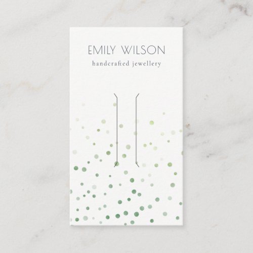 Green Watercolor Confetti Bow Hair Clip Display Business Card