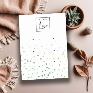 Green Watercolor Confetti Logo 3 Earring Display Business Card