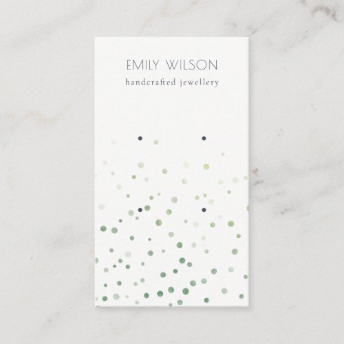 Green Watercolor Confetti Stud Earring Display Business Card