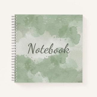 Green Watercolor Cover Spiral Notebook