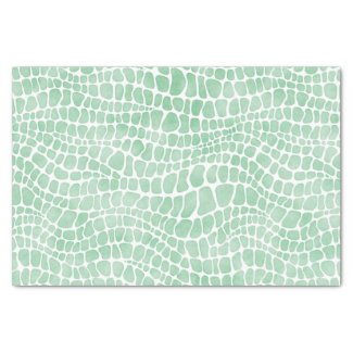 Green Watercolor Crocodile Skin Tissue Paper