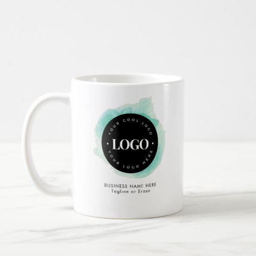 Green Watercolor Custom Business Company Logo Text Coffee Mug