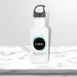 Green Watercolor Custom Business Company Logo Text Stainless Steel Water Bottle<br><div class="desc">Promote your business with this cool water bottle,  featuring green watercolor,  custom logo & text. Easily add your details by clicking on the "personalize" option.</div>