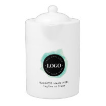 Green Watercolor Custom Business Company Logo Text Teapot