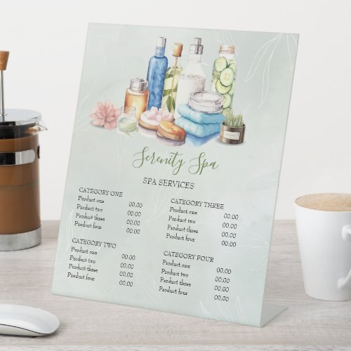 Green Watercolor Day Spa and Wellness Pedestal Sign