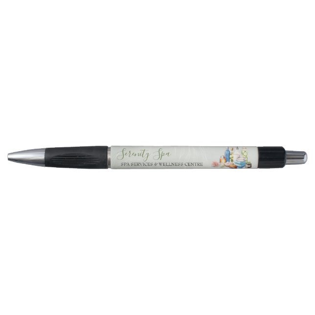 Green Watercolor Day Spa and Wellness Pen (Front)