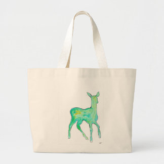 Green Watercolor Deer Bag