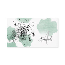 Green Watercolor Dotted QR Code Custom