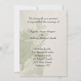 Green Watercolor Floral Invitation