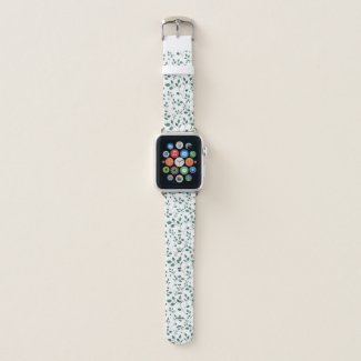Green Watercolor Foliage Pattern Apple Watch Band