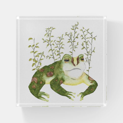 Green Watercolor Frog Paperweight