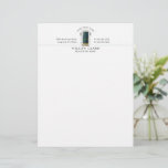 Green Watercolor Front Door Personalized Company Letterhead<br><div class="desc">Beautiful and elegant personalized letterhead stationery for real estate agents and more. Our design features our own hand-painted watercolor green front door. Easily customize with your contact information. All illustrations are hand-painted original artwork by Moodthology.</div>