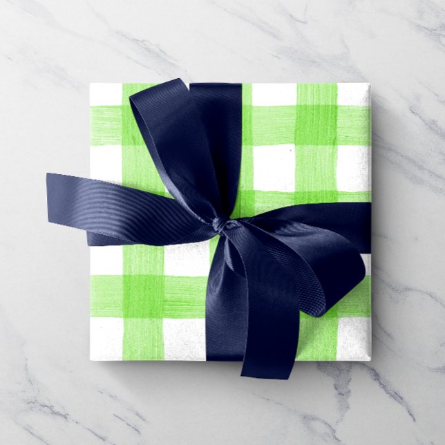 Green Watercolor Gingham Wrapping Paper (Creator Uploaded)