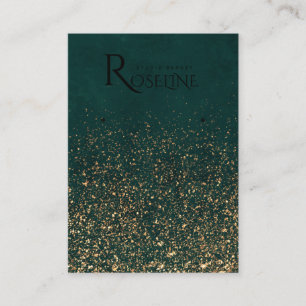 Green watercolor gold glitter Earring Display Business Card