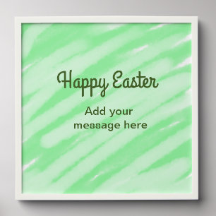 Green watercolor happy Easter add message pastel t Peel And Stick Photo Tile