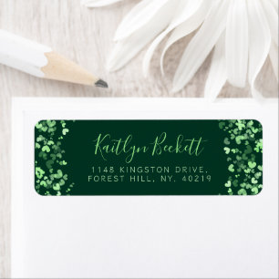 Green Watercolor Hearts Irish St. Patrick's Day Label
