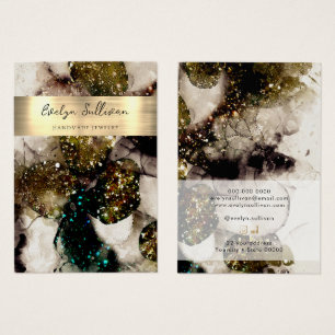 Green watercolor jewelry display card