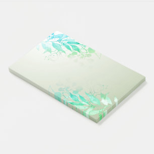 Green Watercolor Leaves Flowers Botanical Wedding Post-it Notes