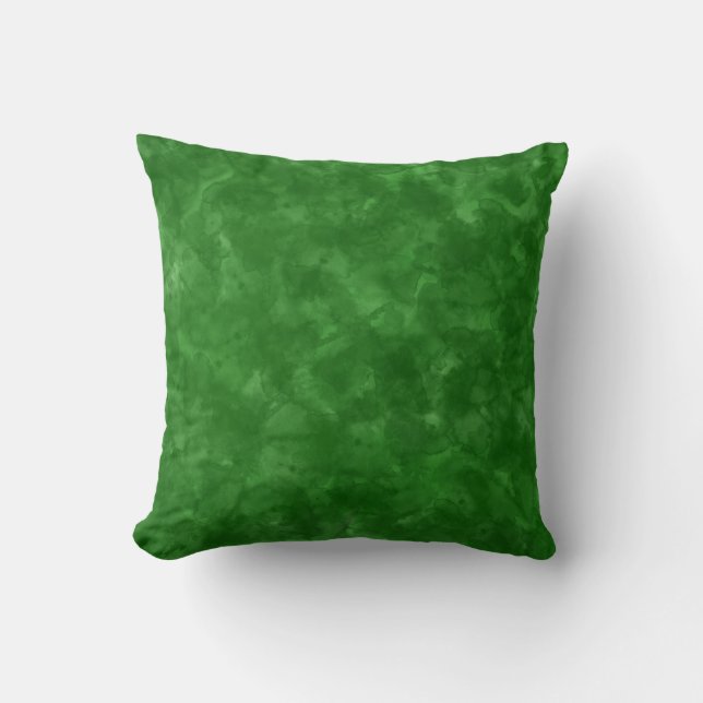 Green Watercolor Painting Throw Pillow (Front)