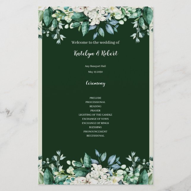 Green Watercolor Palette of love Wedding (Front)