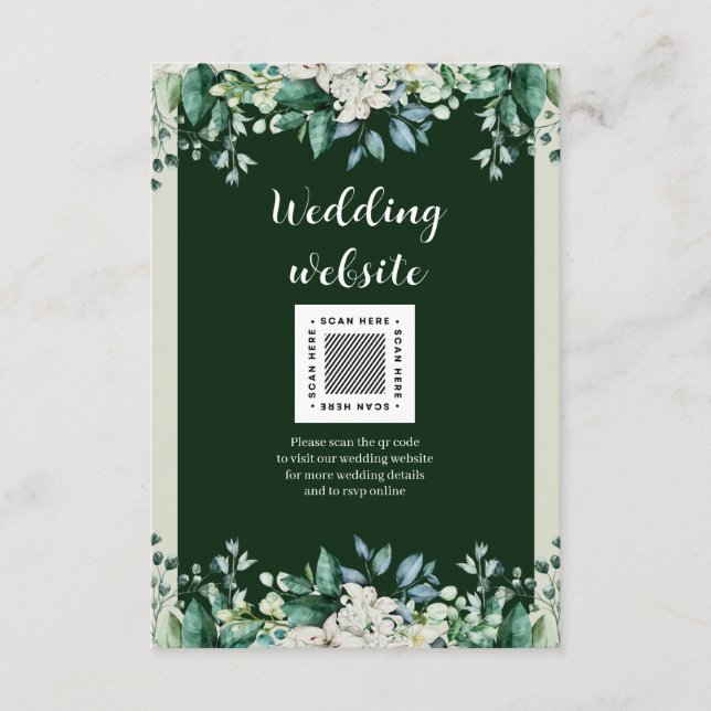 Green Watercolor Palette of love Wedding Enclosure Card (Front)