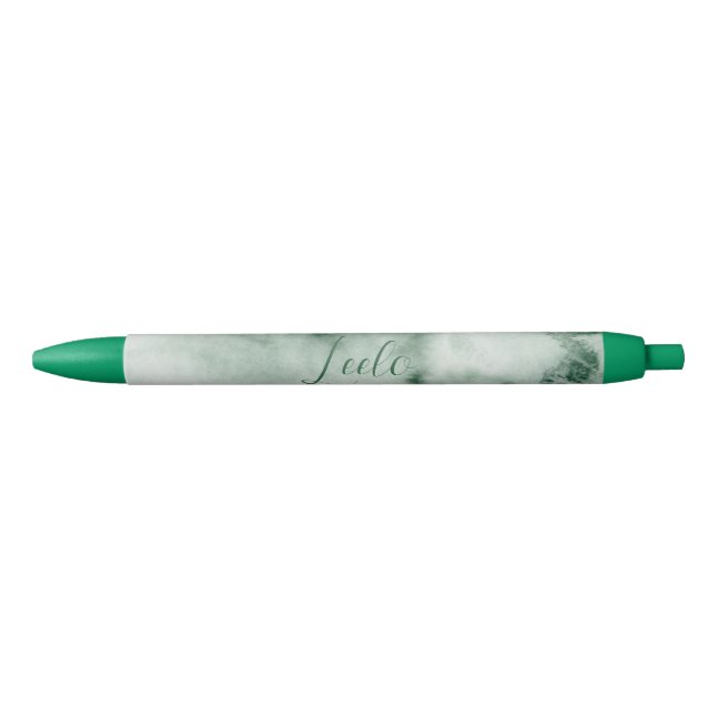 Green Watercolor Personalized Pen (Front)