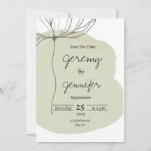 Green Watercolor Portrait minimalist Simple